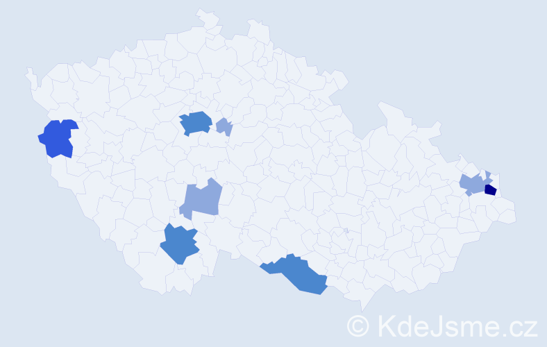 Příjmení: 'Drbúl', počet výskytů 18 v celé ČR