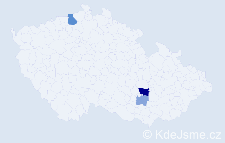 Příjmení: 'Vajdišová', počet výskytů 12 v celé ČR