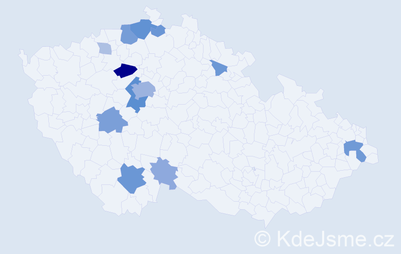 Příjmení: 'Kramosil', počet výskytů 39 v celé ČR