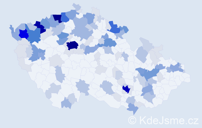 Příjmení: 'Olahová', počet výskytů 449 v celé ČR