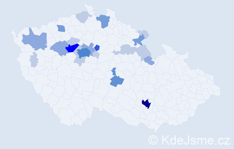 Příjmení: 'Kolářská', počet výskytů 61 v celé ČR