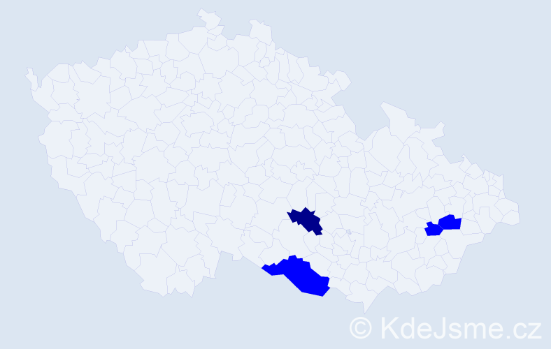 Příjmení: 'Soškola', počet výskytů 5 v celé ČR