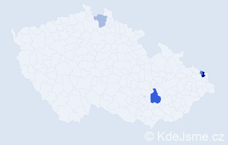 Příjmení: 'Vrebová', počet výskytů 7 v celé ČR