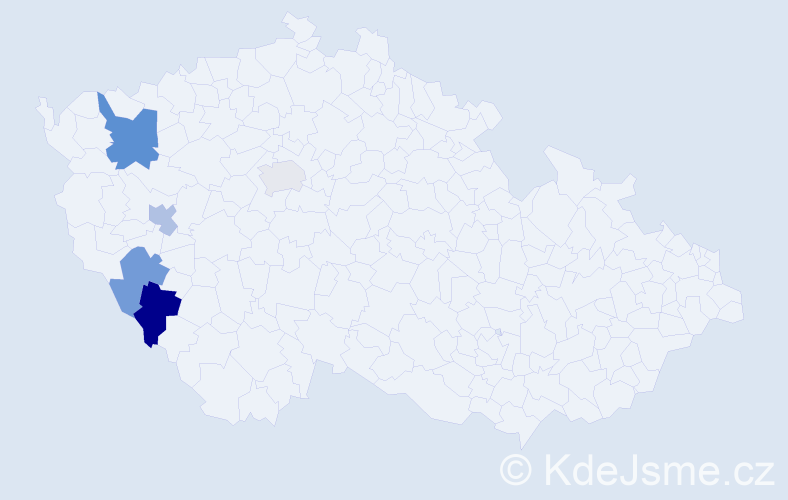 Příjmení: 'Krondlová', počet výskytů 13 v celé ČR