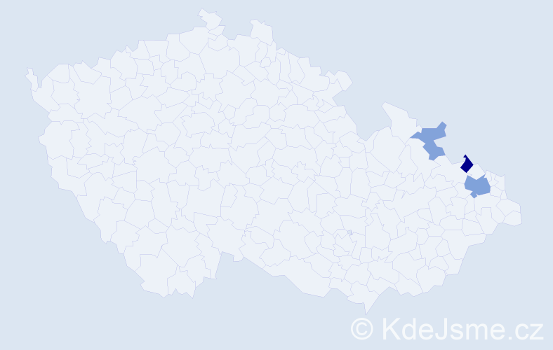 Příjmení: 'Miškev', počet výskytů 8 v celé ČR