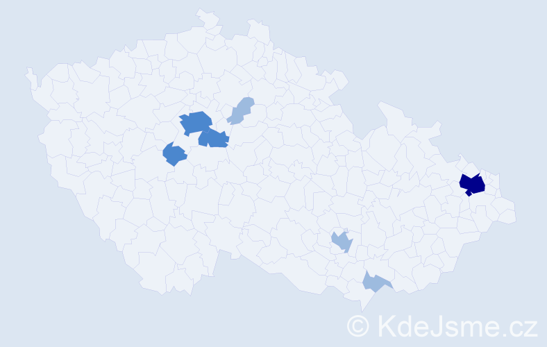 Příjmení: 'Pinsker', počet výskytů 13 v celé ČR