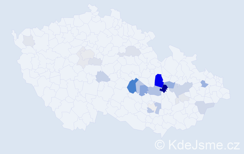 Příjmení: 'Neuer', počet výskytů 57 v celé ČR