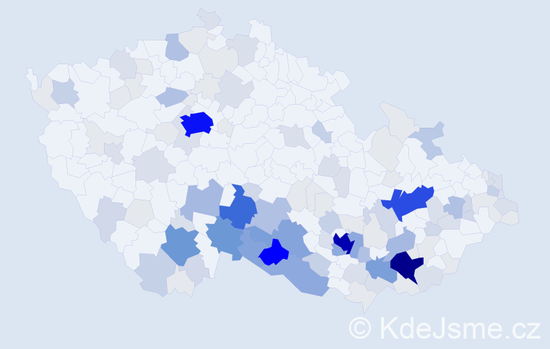 Příjmení: 'Daňhelová', počet výskytů 478 v celé ČR