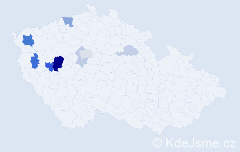 Příjmení: 'Záhlavová', počet výskytů 25 v celé ČR