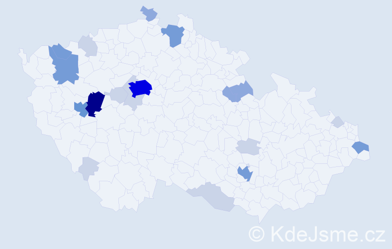 Příjmení: 'Kleinhampl', počet výskytů 62 v celé ČR