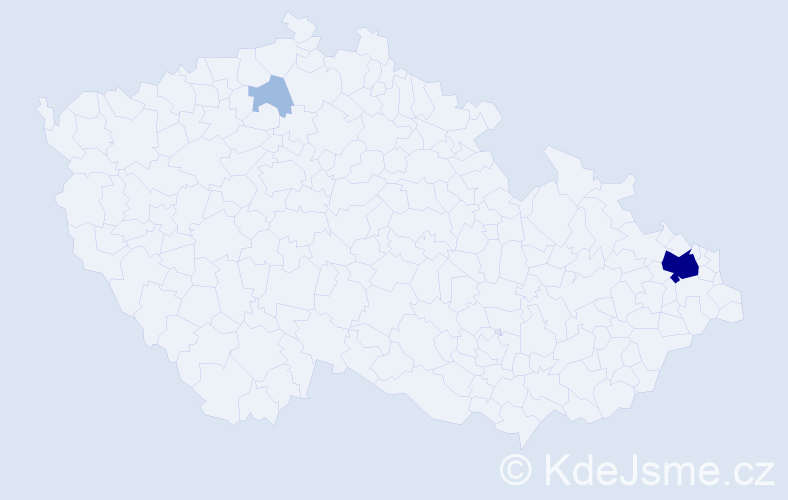 Příjmení: 'Piatkovská', počet výskytů 5 v celé ČR