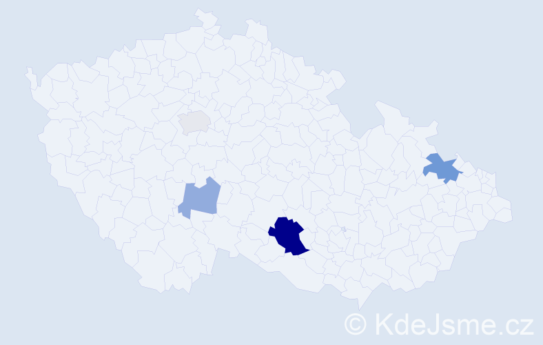 Příjmení: 'Trybučková', počet výskytů 9 v celé ČR