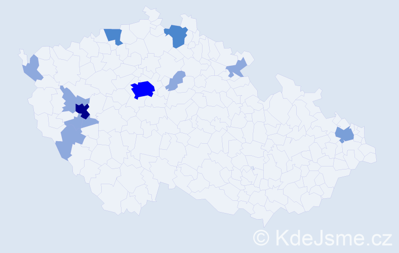 Příjmení: 'Stelzerová', počet výskytů 27 v celé ČR