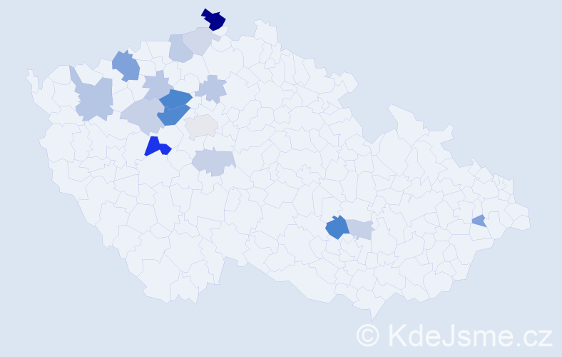 Příjmení: 'Burant', počet výskytů 45 v celé ČR