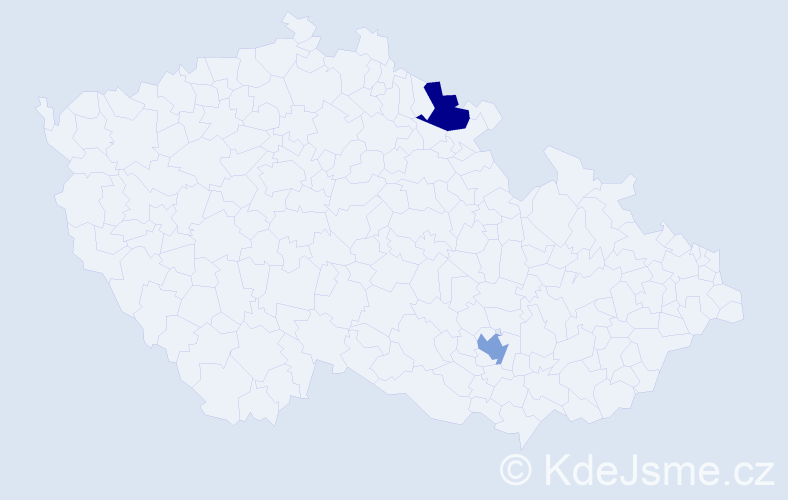 Příjmení: 'Kirste', počet výskytů 2 v celé ČR