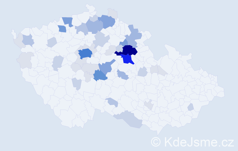 Příjmení: 'Brzek', počet výskytů 165 v celé ČR
