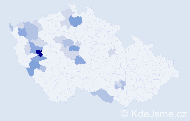 Příjmení: 'Rupert', počet výskytů 70 v celé ČR