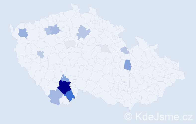 Příjmení: 'Remta', počet výskytů 62 v celé ČR