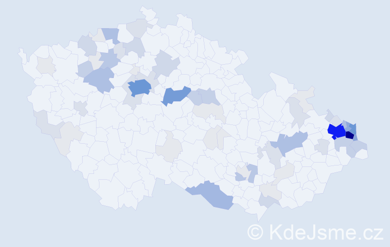 Příjmení: 'Balon', počet výskytů 252 v celé ČR