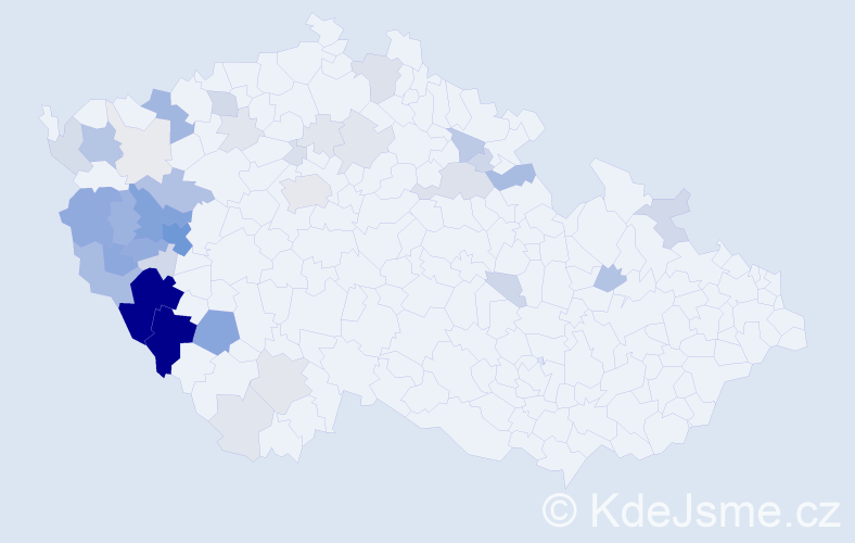 Příjmení: 'Pojarová', počet výskytů 169 v celé ČR