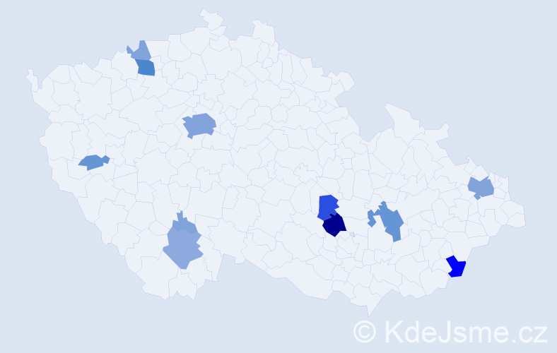 Příjmení: 'Baksová', počet výskytů 38 v celé ČR