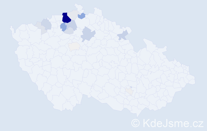 Příjmení: 'Krok', počet výskytů 77 v celé ČR