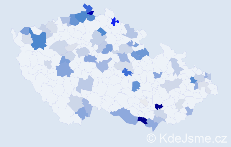 Příjmení: 'Mihalík', počet výskytů 157 v celé ČR