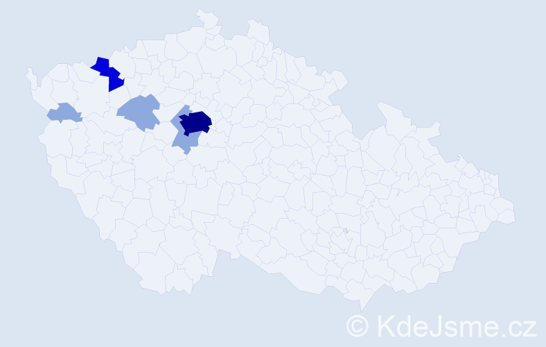 Příjmení: 'Domanjová', počet výskytů 16 v celé ČR