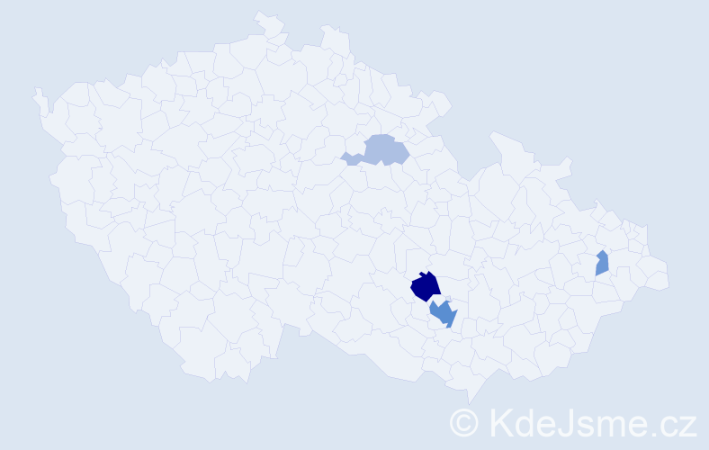 Příjmení: 'Wisz', počet výskytů 11 v celé ČR