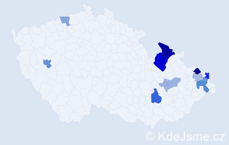 Příjmení: 'Konkol', počet výskytů 41 v celé ČR
