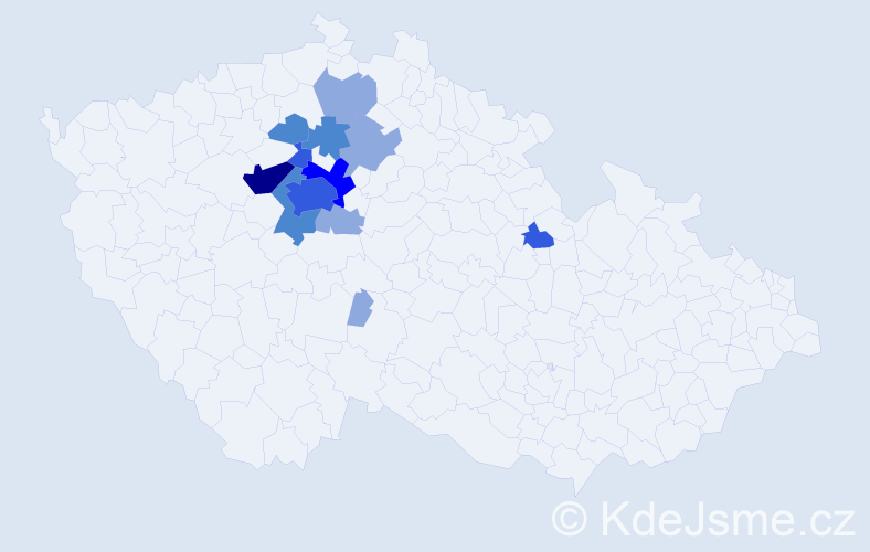 Příjmení: 'Richtrmoc', počet výskytů 28 v celé ČR