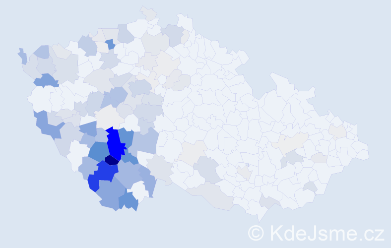 Příjmení: 'Velková', počet výskytů 400 v celé ČR