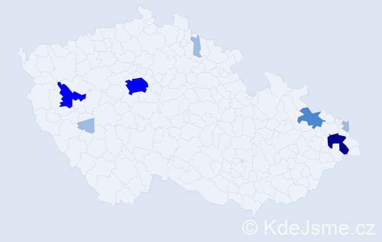 Příjmení: 'Elek', počet výskytů 15 v celé ČR