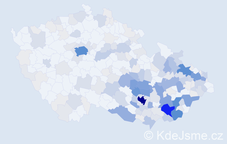 Příjmení: 'Ondra', počet výskytů 934 v celé ČR