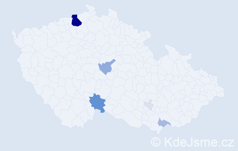 Příjmení: 'Kalamen', počet výskytů 15 v celé ČR