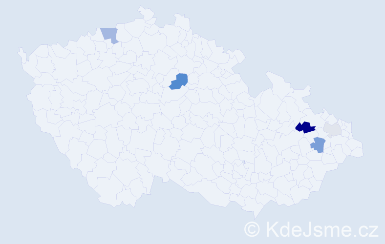 Příjmení: 'Kalafus', počet výskytů 9 v celé ČR