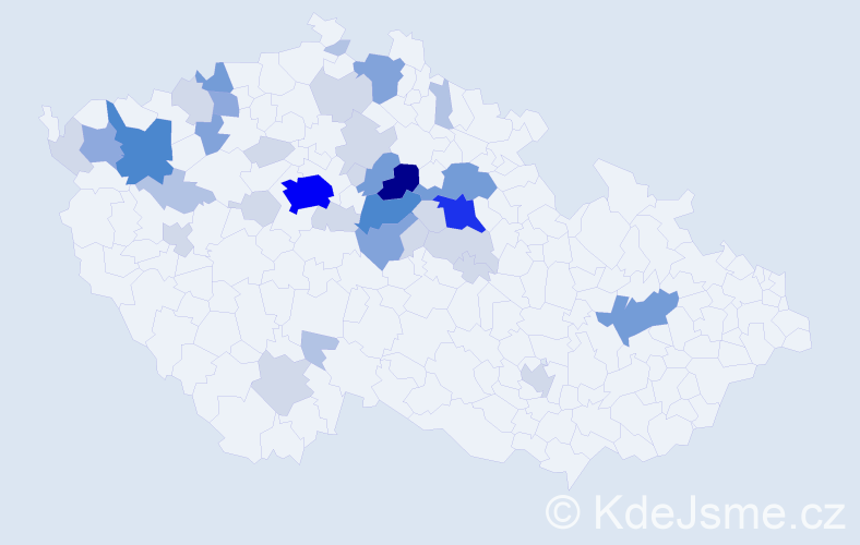 Příjmení: 'Brtková', počet výskytů 117 v celé ČR