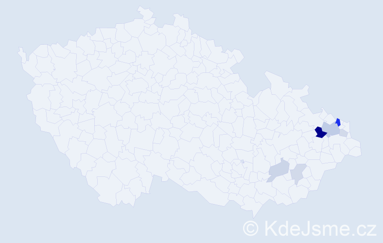 Příjmení: 'Bsonek', počet výskytů 16 v celé ČR