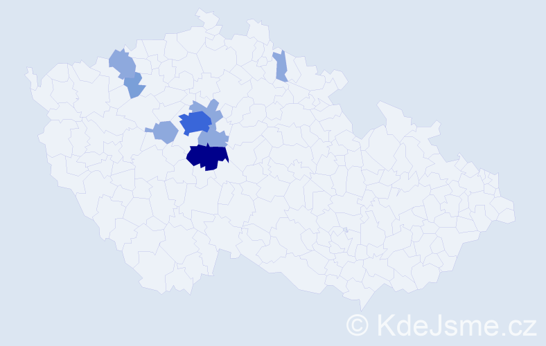 Příjmení: 'Tabulka', počet výskytů 18 v celé ČR