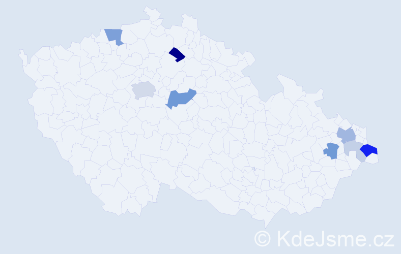 Příjmení: 'Zboranová', počet výskytů 25 v celé ČR