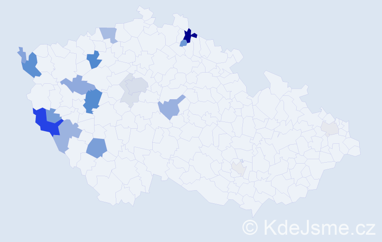 Příjmení: 'Brei', počet výskytů 49 v celé ČR
