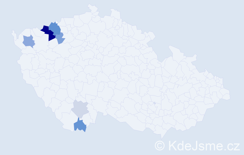 Příjmení: 'Hossnerová', počet výskytů 15 v celé ČR