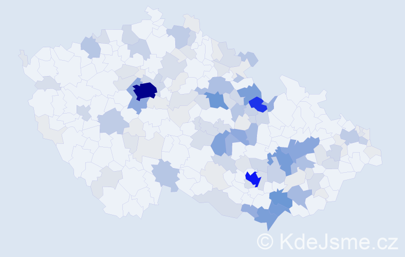 Příjmení: 'Kosek', počet výskytů 573 v celé ČR