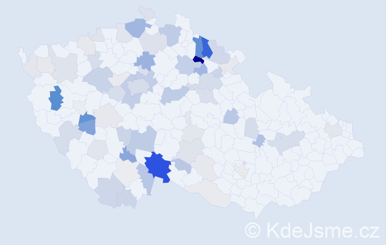 Příjmení: 'Kodymová', počet výskytů 194 v celé ČR