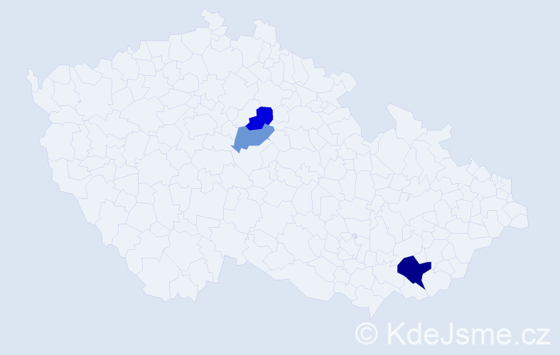 Příjmení: 'Ronďoš', počet výskytů 5 v celé ČR