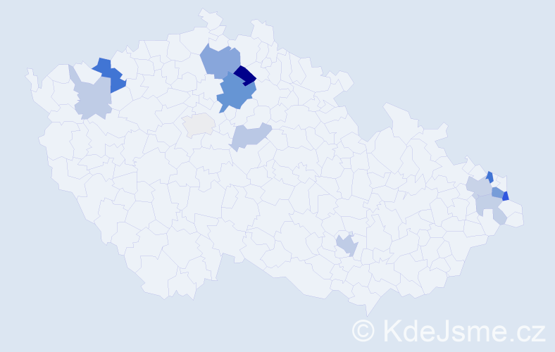 Příjmení: 'Dömény', počet výskytů 27 v celé ČR