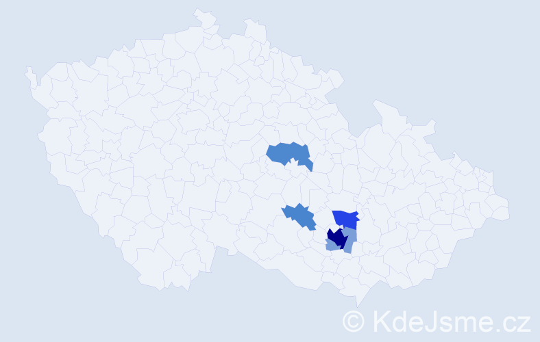 Příjmení: 'Woff', počet výskytů 19 v celé ČR