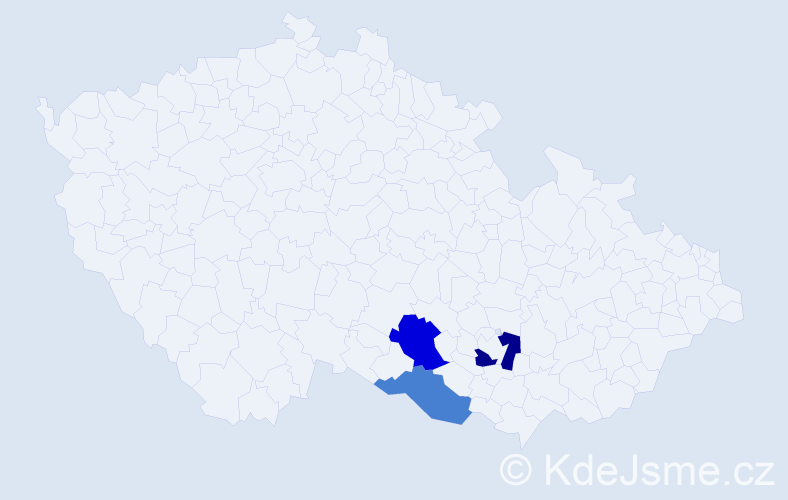 Příjmení: 'Brejčáková', počet výskytů 8 v celé ČR