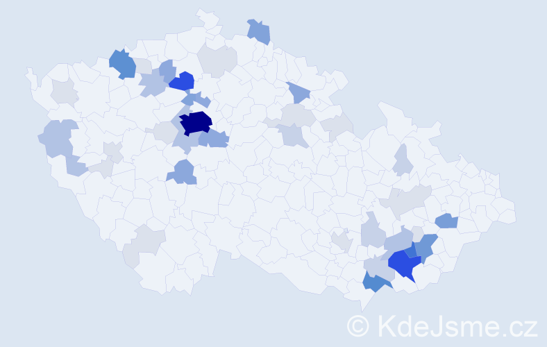Příjmení: 'Zimák', počet výskytů 172 v celé ČR