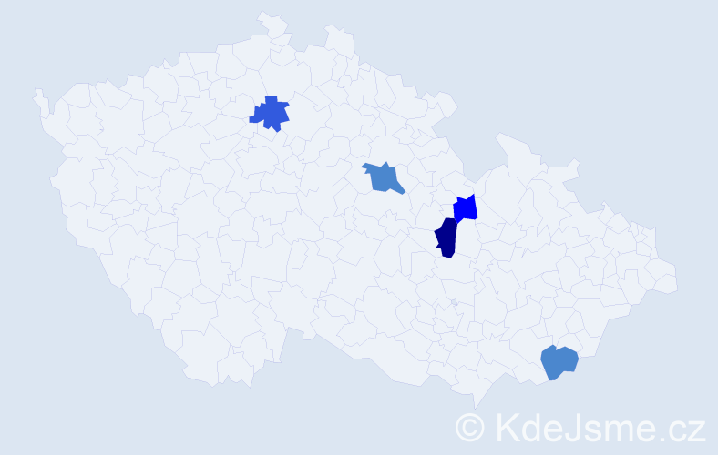 Příjmení: 'Smolčák', počet výskytů 16 v celé ČR
